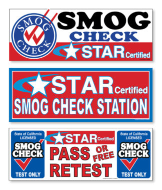 Set of 2 Decal Sticker Multiple Sizes Smog Check Open 6 Days A Week #2 Business Smog Outdoor Store Sign White 52inx34in 